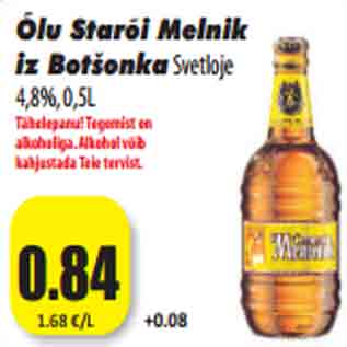 Allahindlus - Õlu Starõi Melnik iz Botšonka Svetloje 4,8%, 0,5L