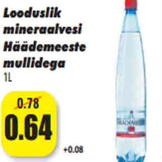 Allahindlus - Looduslik mineraalvesi Häädemeeste mullidega 1L