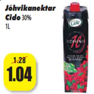 Allahindlus - Jõhvikanektar Cido 30% 1L