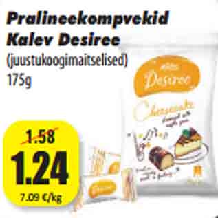 Allahindlus - Pralineekompvekid Kalev Desiree (juustukoogimaitselised) 175g