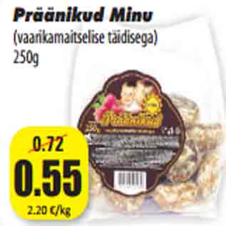 Allahindlus - Präänikud Minu (vaarikamaitselise täidisega) 250g