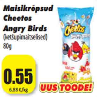 Allahindlus - Maisikrõpsud Cheetos Angry Birds (ketsupimaitselised) 80g