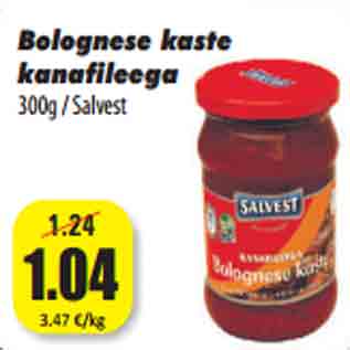 Allahindlus - Bolognese kaste kanafileega 300g / Salvest