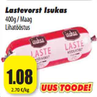 Allahindlus - Lastevorst Isukas 400g / Maag Lihatööstus