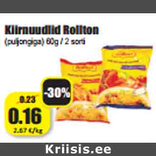 Allahindlus - Kiirnuudlid Rollton (puljongiga) 60g / 2 sorti