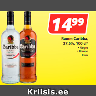 Allahindlus - Rumm Caribba, 37,5%, 100 cl*