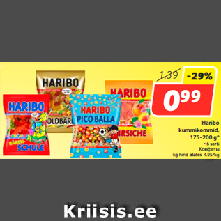 Allahindlus - Haribo kummikommid, 175-200 g*