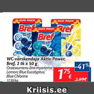 Allahindlus - WC-värskendaja Aktiv Power, Bref, 2 tk x 50 g