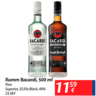 Allahindlus - Rumm Bacardi, 500 ml