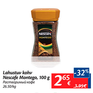 Allahindlus - Lahustuv kohv Nescafe Monteg, 100 g