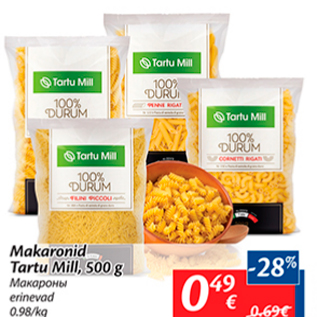 Allahindlus - Makaronid Tartu Mill, 500 g