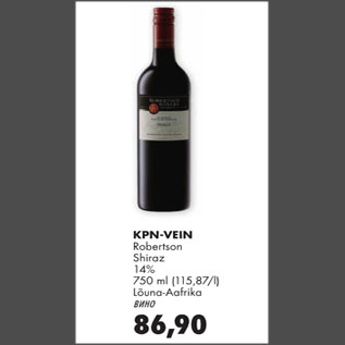 Allahindlus - KPN-vein Robertson Shiraz