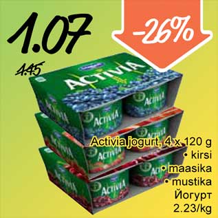 Allahindlus - Activia jogurt, 4 x 120 g