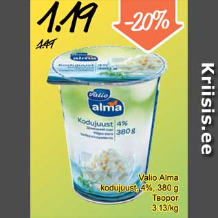 Allahindlus - Valio Alma kodujuust, 4%, 380 g