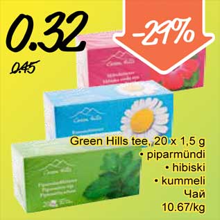 Allahindlus - Green Hills tee, 20 x 1,5 g