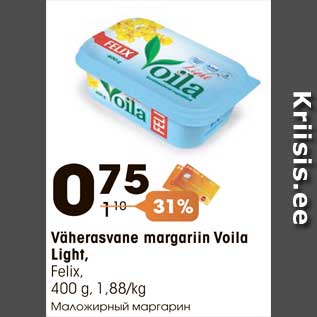 Allahindlus - Väherasvane margariin Voila Light, Felix, 400 g