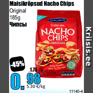 Allahindlus - Maisikrõpsud Nacho Chips