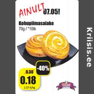 Allahindlus - Kohupiimasaiake 70g / *10tk