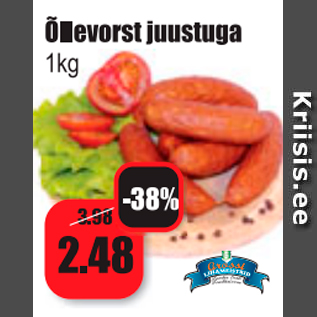 Allahindlus - Õllevorst juustuga 1 kg