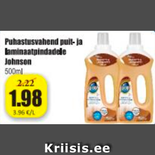 Allahindlus - Puhastusvahend puit- ja laminaatpindadele Jehnson 500 ml