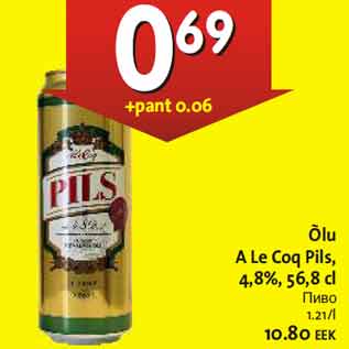 Allahindlus - Õlu A Le Coq Pils