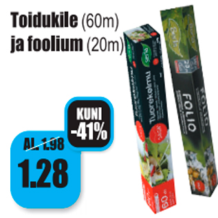 Allahindlus - Toidukile (60 m) ja foolium (20 m)