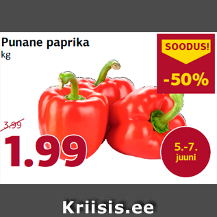 Allahindlus - Punane paprika kg