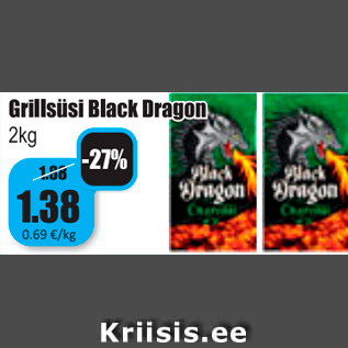 Allahindlus - Grillsüsi Black Dragon 2 kg