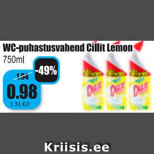 Allahindlus - WC - puhastusvahend Cillit Lemon 750 ml