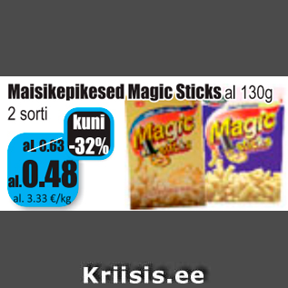 Allahindlus - Maisikepikesed Magic Sticks