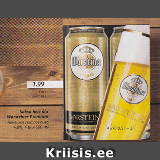 Allahindlus - Saksa hele õlu Warsteiner Premium