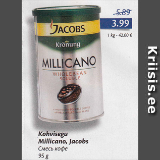 Allahindlus - Kohvisegu Millicano, Jacobs 95 g