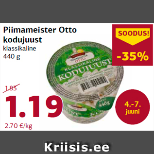 Allahindlus - Piimameister Otto kodujuust