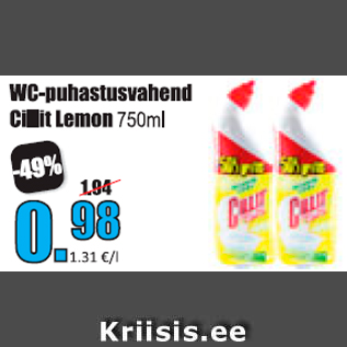 Allahindlus - WC-puhastusvahend Cillit Lemon 750 ml