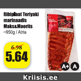 Allahindlus - Ribiplaat Teriyaki marinaadis Maks&Moorits