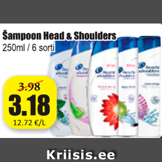 Allahindlus - Šampoon Head&Shoulders