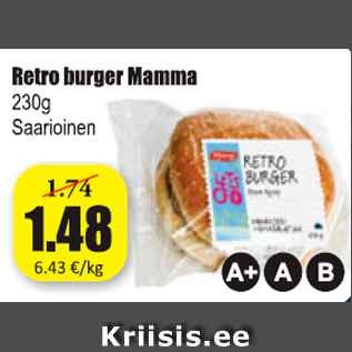 Allahindlus - Retro burger Mamma