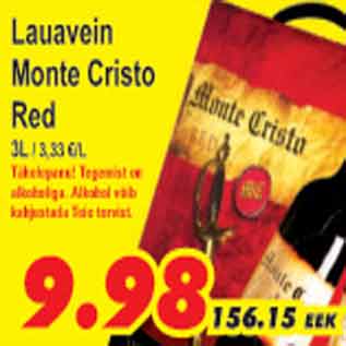 Allahindlus - Lauavein Monte Cristo Red