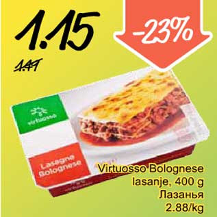 Allahindlus - Virtuosso Bolognese lasanja,