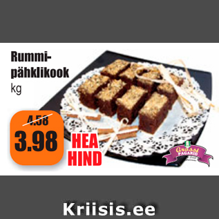 Allahindlus - Rummipähklikook, kg