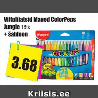 Allahindlus - Viitpliiatsid Maped ColorPeps Jungle 18tk + šabloon