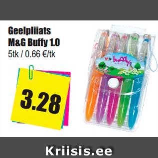 Allahindlus - Geelpliiats M&G Buffy 1.0 5tk