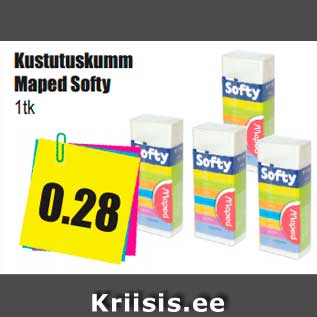 Allahindlus - Kustutuskumm Maped Softy 1tk