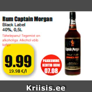 Allahindlus - Rum Captain Morgan