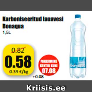 Allahindlus - Karboniseeritud lauavesi Bonaqua 1,5L