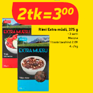 Allahindlus - Rimi Extra müsli, 375 g