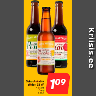 Allahindlus - Saku Antvärk siider, 33 cl*