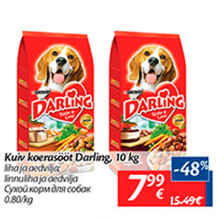 Allahindlus - Kuiv Koerasööt Darling, 10 kg