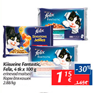 Allahindlus - Kiisueine fantastic, Felix, 4 tk x 100 g