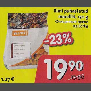 Allahindlus - Rimi puhastatud mandlid